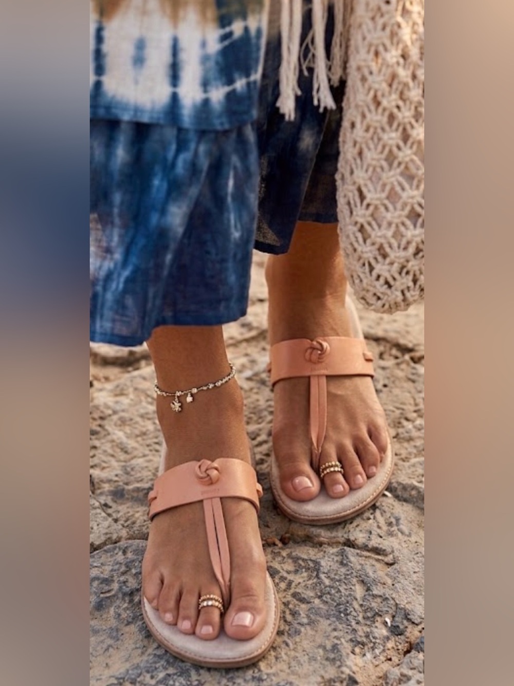 Sanctuary Shim Sham Leather Toe Thong Women's Sandals Sz 9 Cruise Beach Tropical